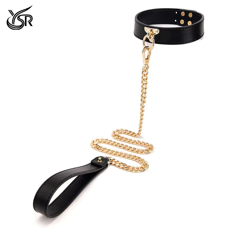 YSR leather collar, premium necklace, women's black choker traction chain