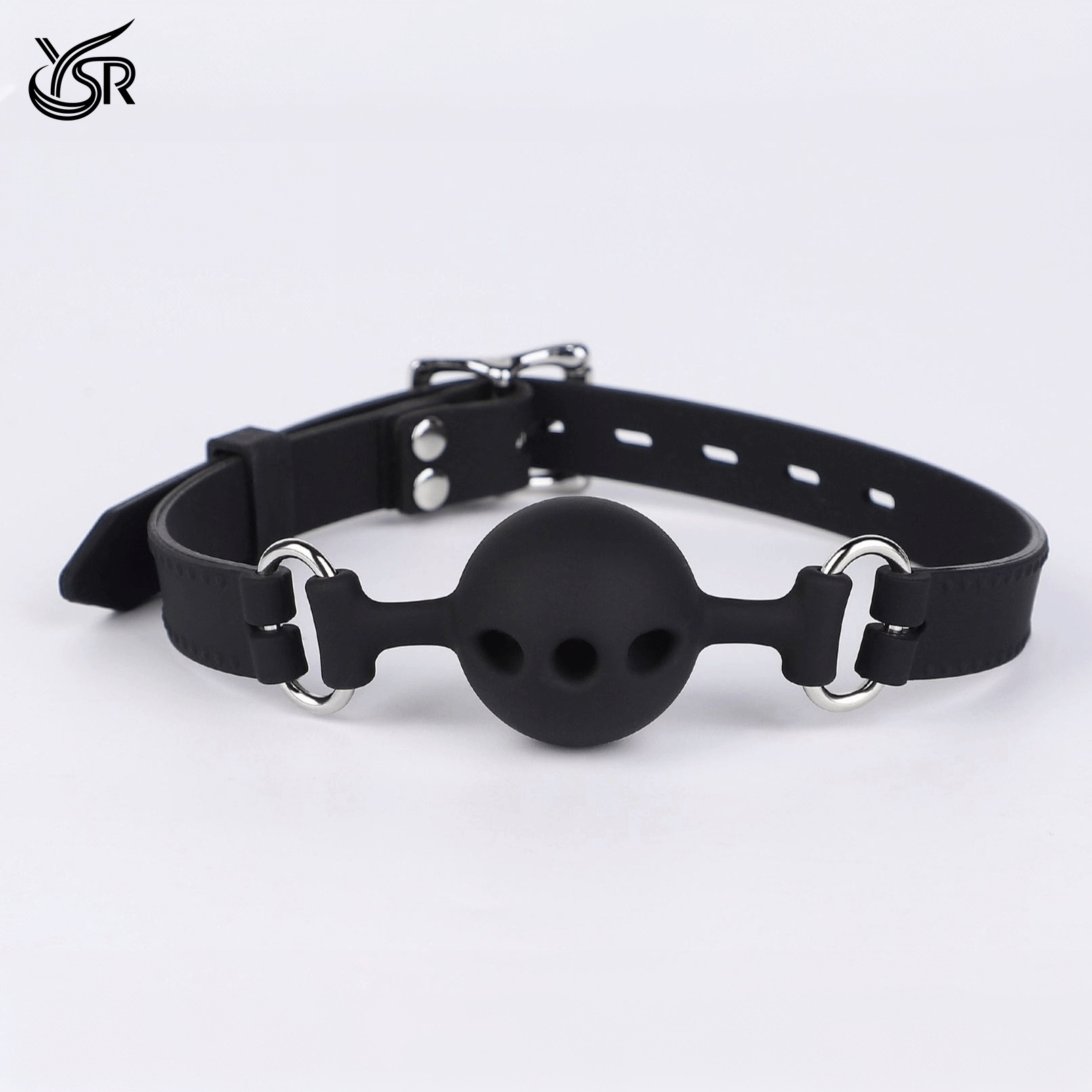 YSR High end silicone mouth ball and leather plug ball