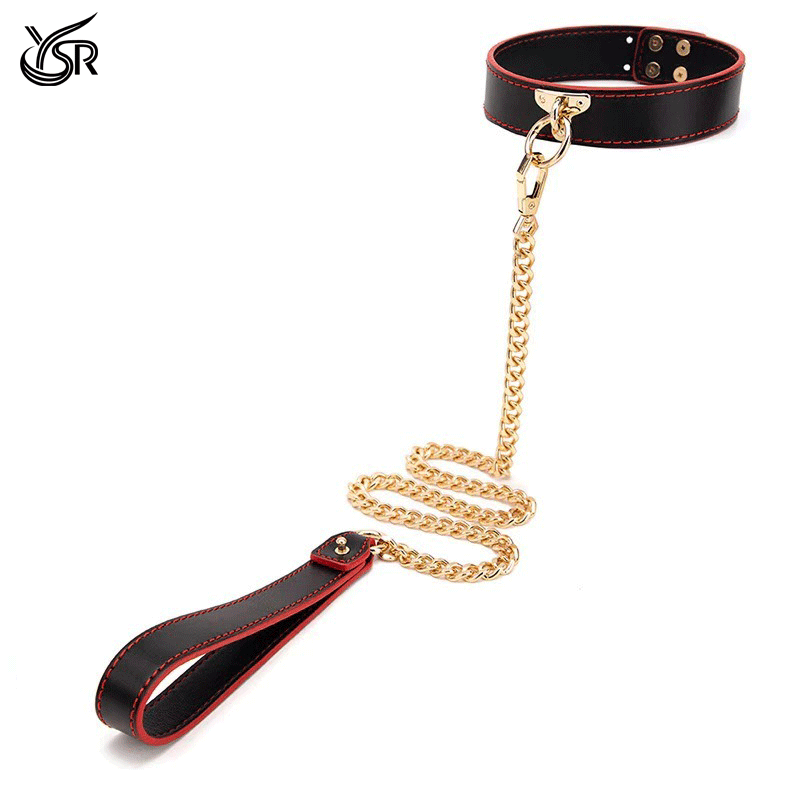 YSR leather collar, premium necklace, women's black choker traction chain