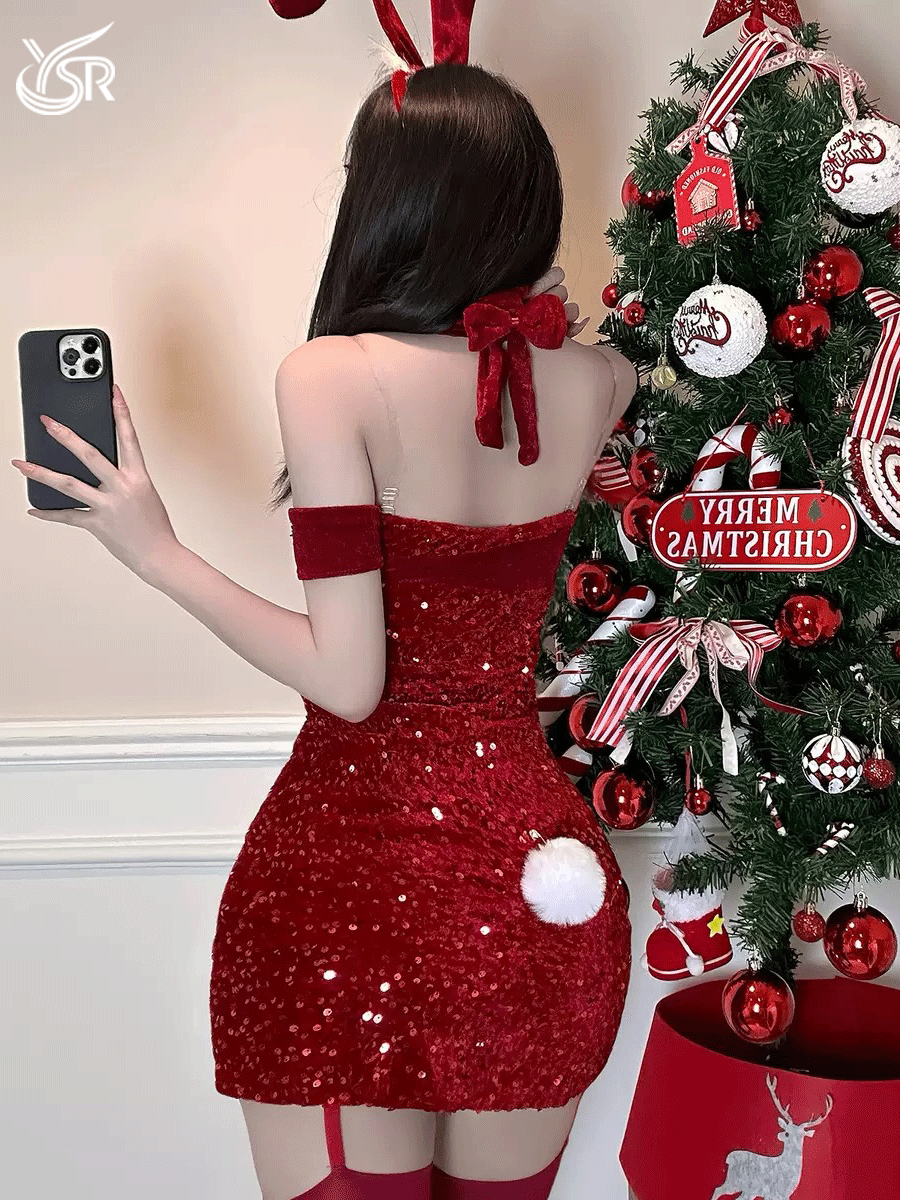 Sensory party 'Christmas gift' New Year's Eve cosplay uniform bunny girl sexy maid nightgown pure desire