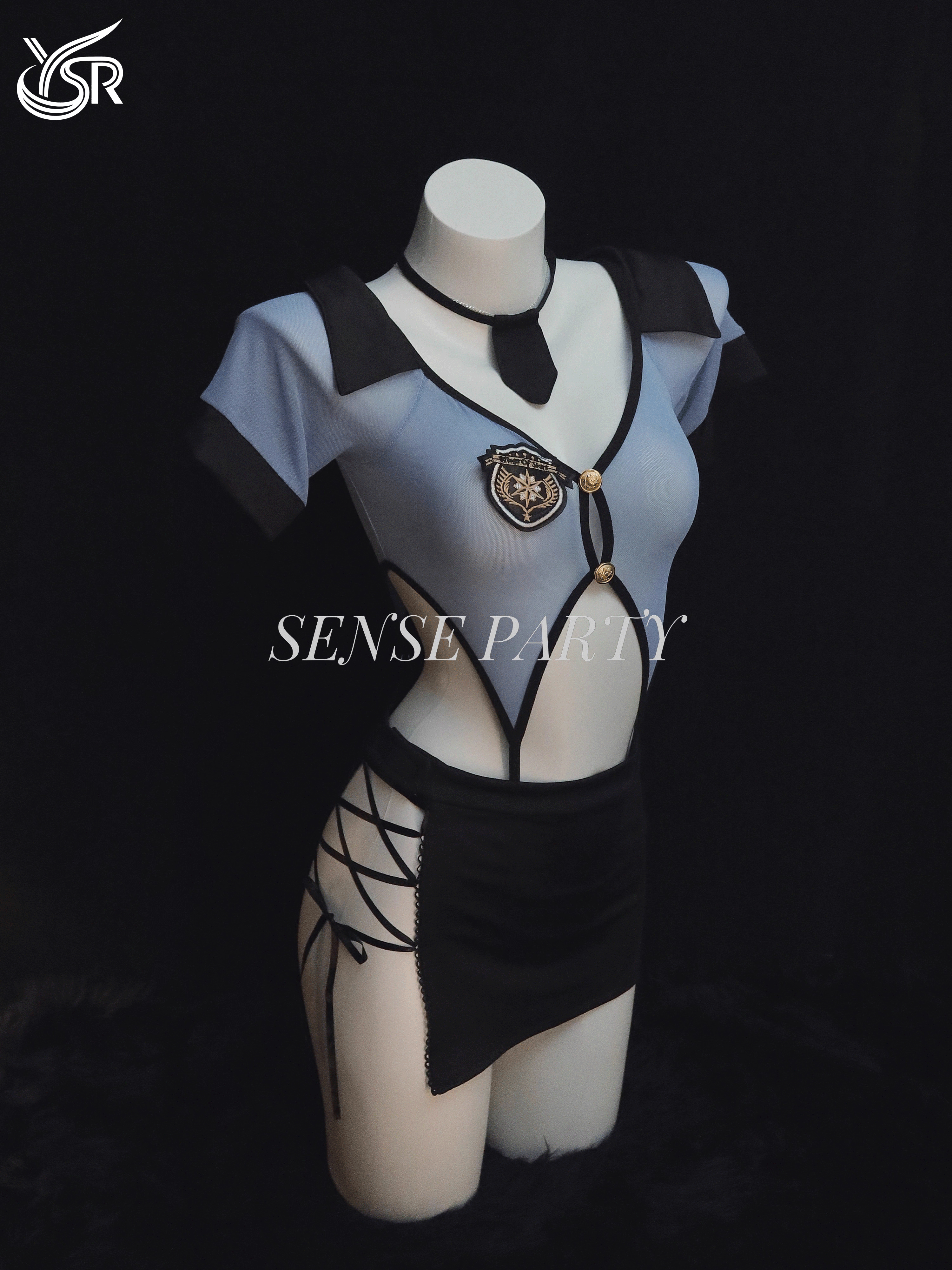Secret Agent "sexy lingerie female police uniform cosplay seduction pure desire wrapped buttocks skirt
