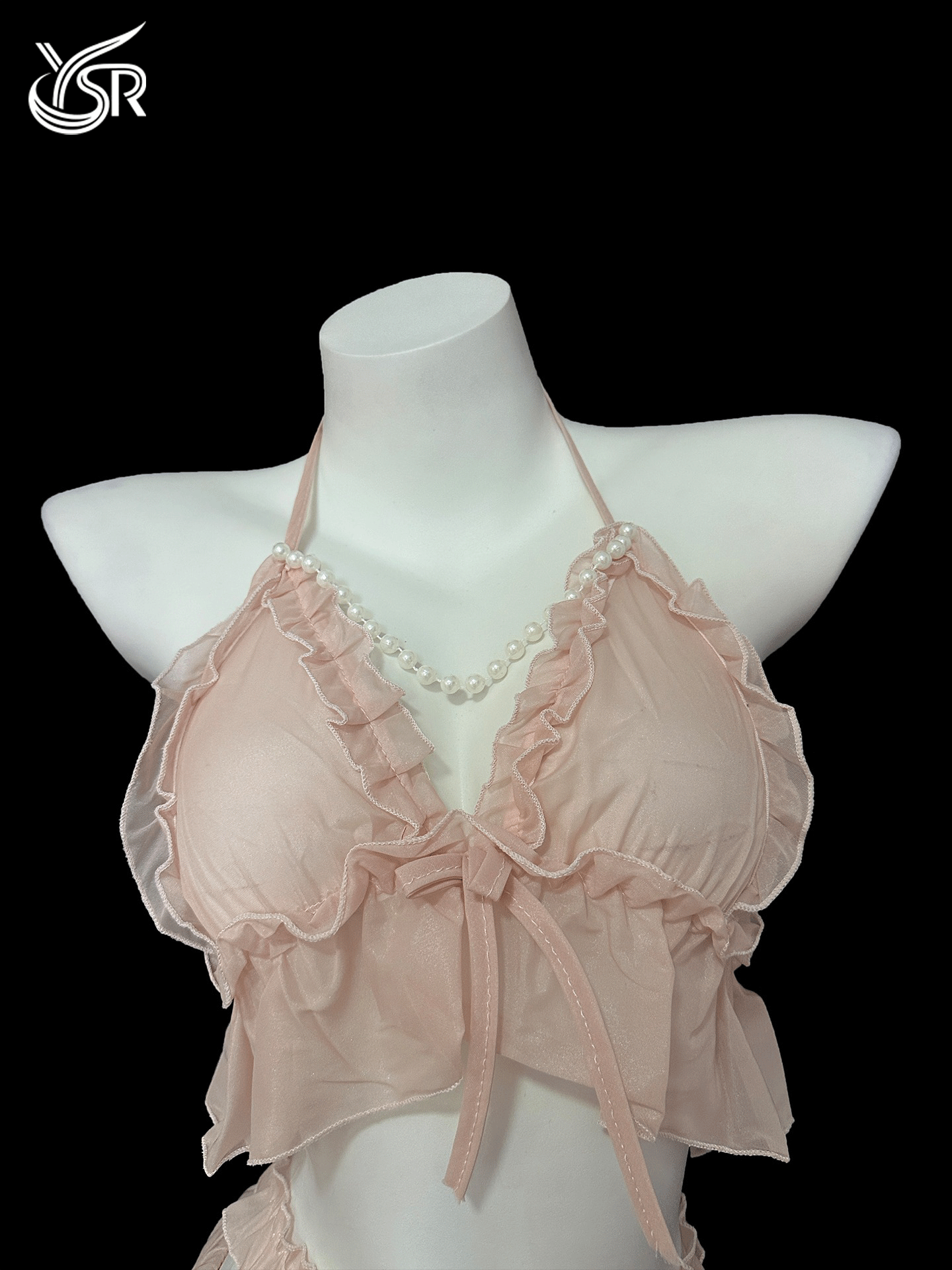 YSR Sweet Girl Three Point Bikini Set, Sexy and Spicy Girl Temptation, Open chested Pearl Hanging Neck Uniform