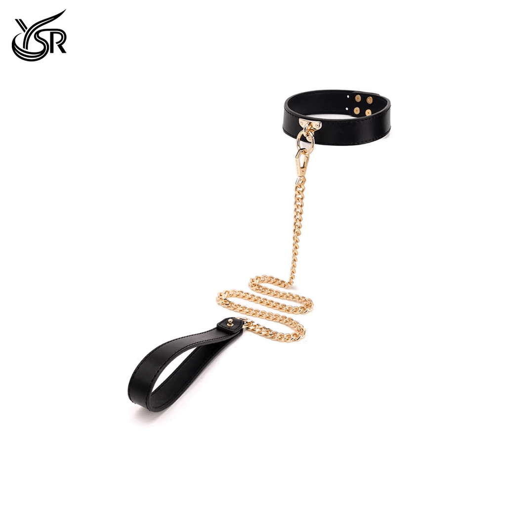 YSR leather collar, premium necklace, women's black choker traction chain