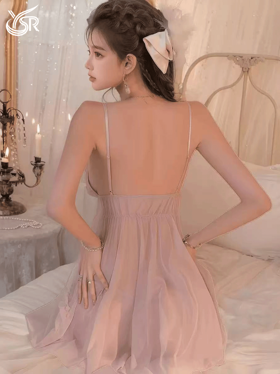 YSR "Haipai Sweetheart" Sexy Sleeping Skirt Light Yarn Perspective slit Lace Underwear Romantic Temptation Pure Desire