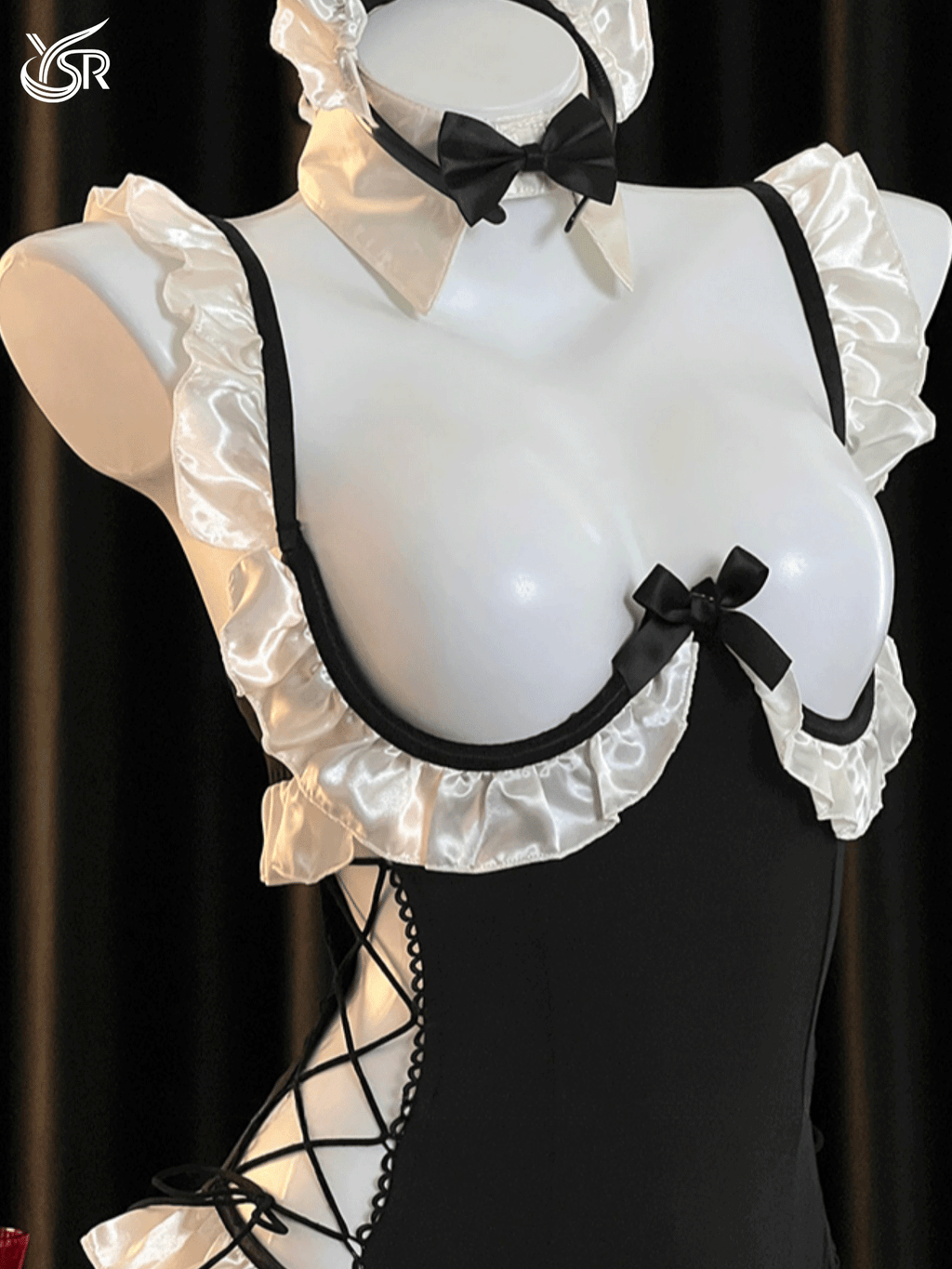 Clever little rabbit sexy temptation pure desire wind hollow chest revealing figure lace jumpsuit