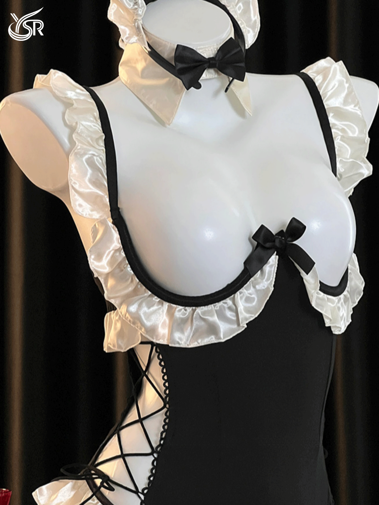 Clever little rabbit sexy temptation pure desire wind hollow chest revealing figure lace jumpsuit