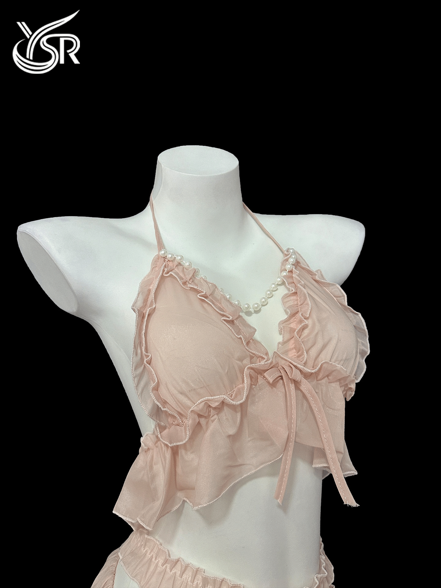 YSR Sweet Girl Three Point Bikini Set, Sexy and Spicy Girl Temptation, Open chested Pearl Hanging Neck Uniform