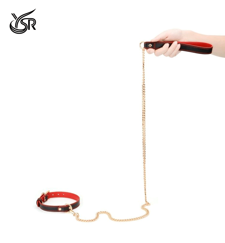 YSR leather collar, premium necklace, women's black choker traction chain