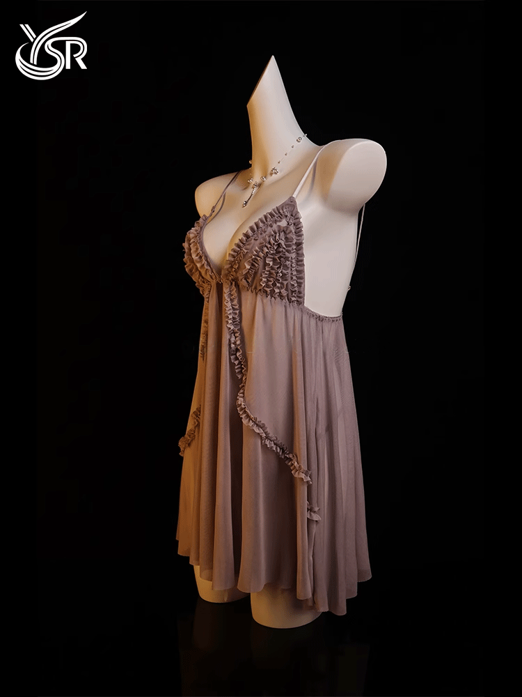 YSR "Haipai Sweetheart" Sexy Sleeping Skirt Light Yarn Perspective slit Lace Underwear Romantic Temptation Pure Desire