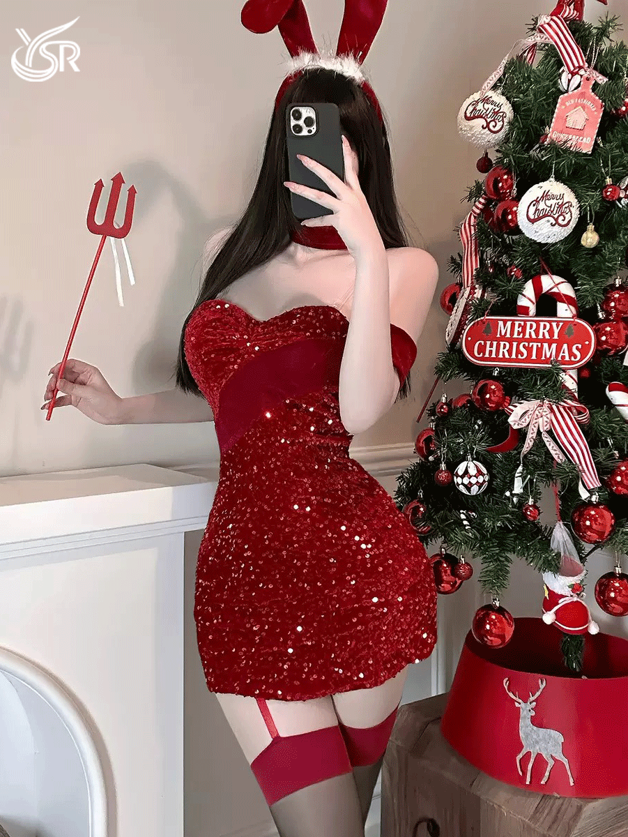 Sensory party 'Christmas gift' New Year's Eve cosplay uniform bunny girl sexy maid nightgown pure desire