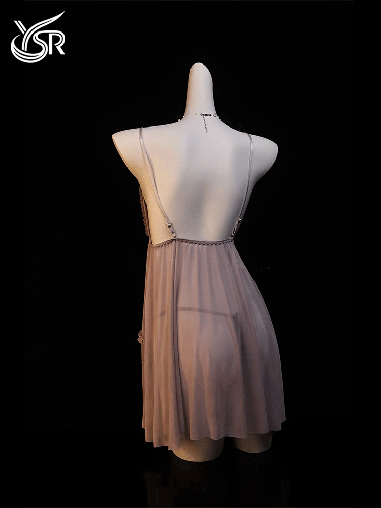 YSR "Haipai Sweetheart" Sexy Sleeping Skirt Light Yarn Perspective slit Lace Underwear Romantic Temptation Pure Desire
