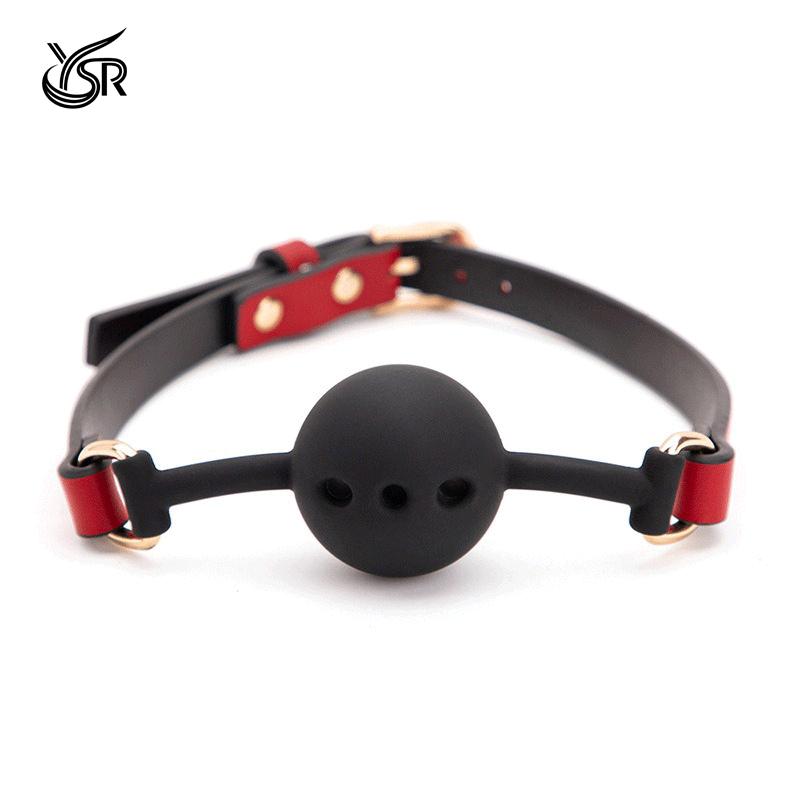 YSR High end silicone mouth ball and leather plug ball