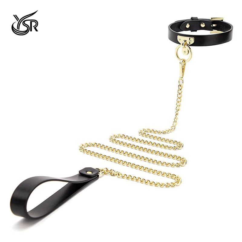 YSR leather collar, premium necklace, women's black choker traction chain