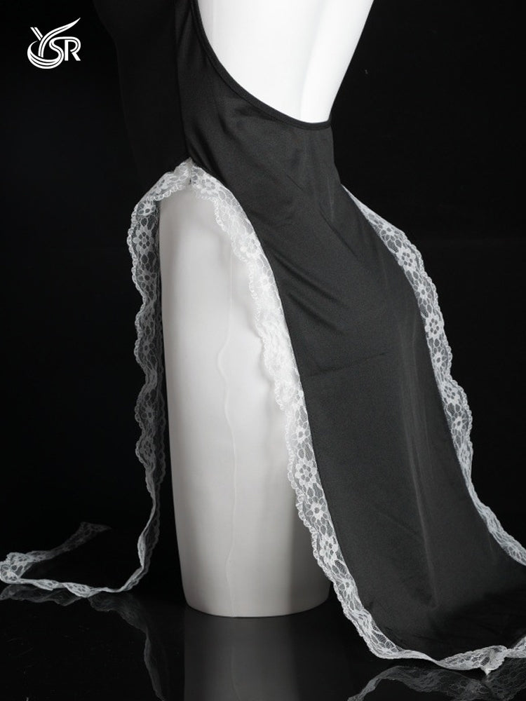 Nun costume cosplay pure desire sexy tight cross Halloween uniform pure desire high slit lace cheongsam dress