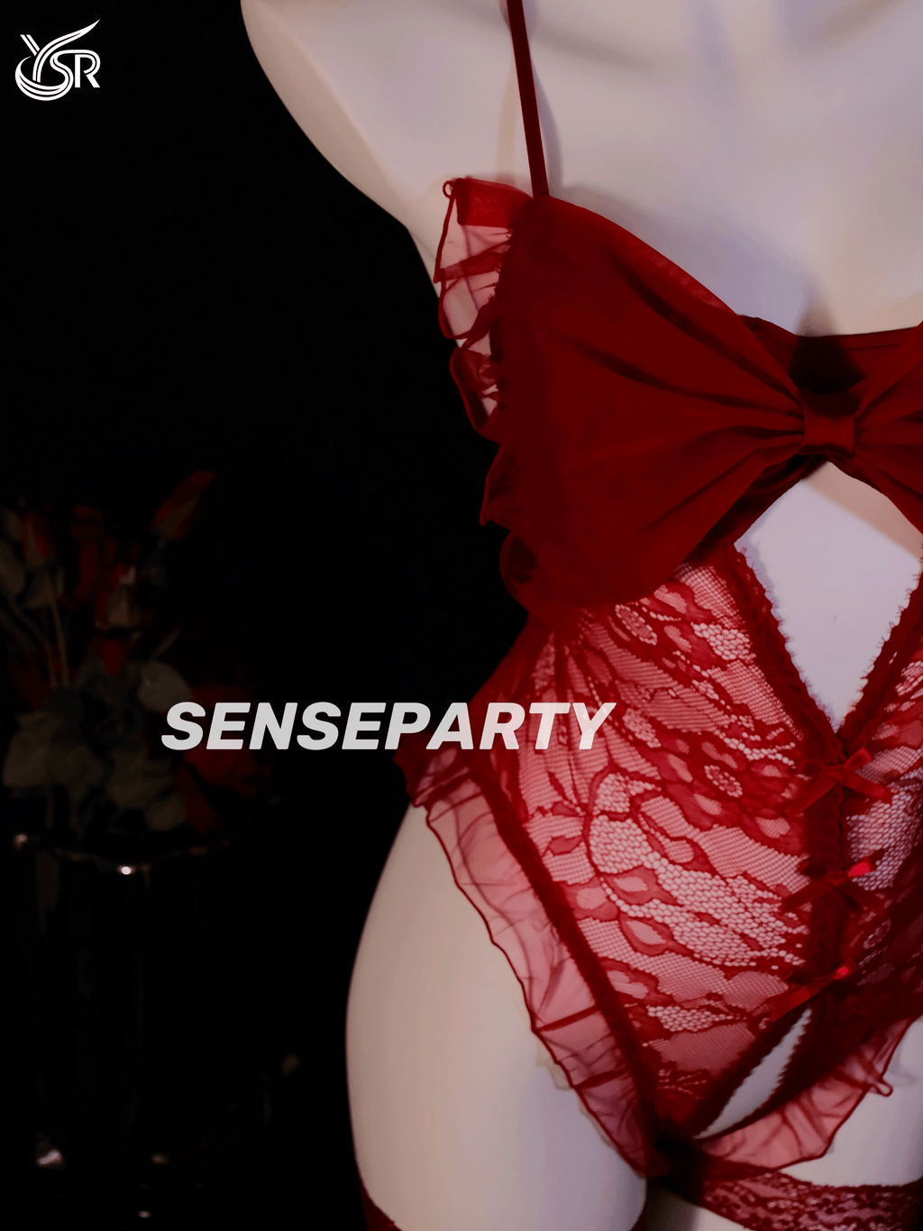 Sexy sleepwear, nightgown, women's bow jumpsuit, lingerie, pure desire