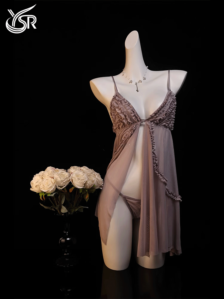 YSR "Haipai Sweetheart" Sexy Sleeping Skirt Light Yarn Perspective slit Lace Underwear Romantic Temptation Pure Desire