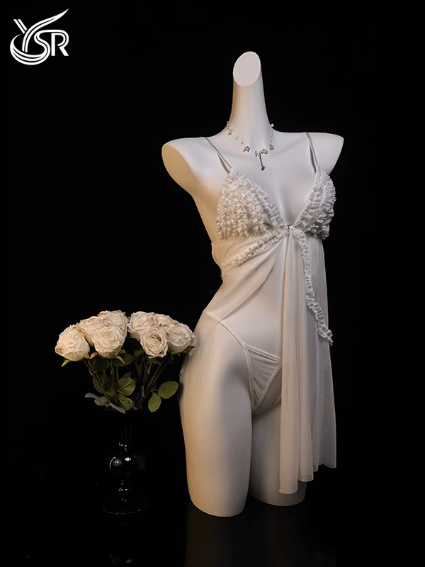 YSR "Haipai Sweetheart" Sexy Sleeping Skirt Light Yarn Perspective slit Lace Underwear Romantic Temptation Pure Desire