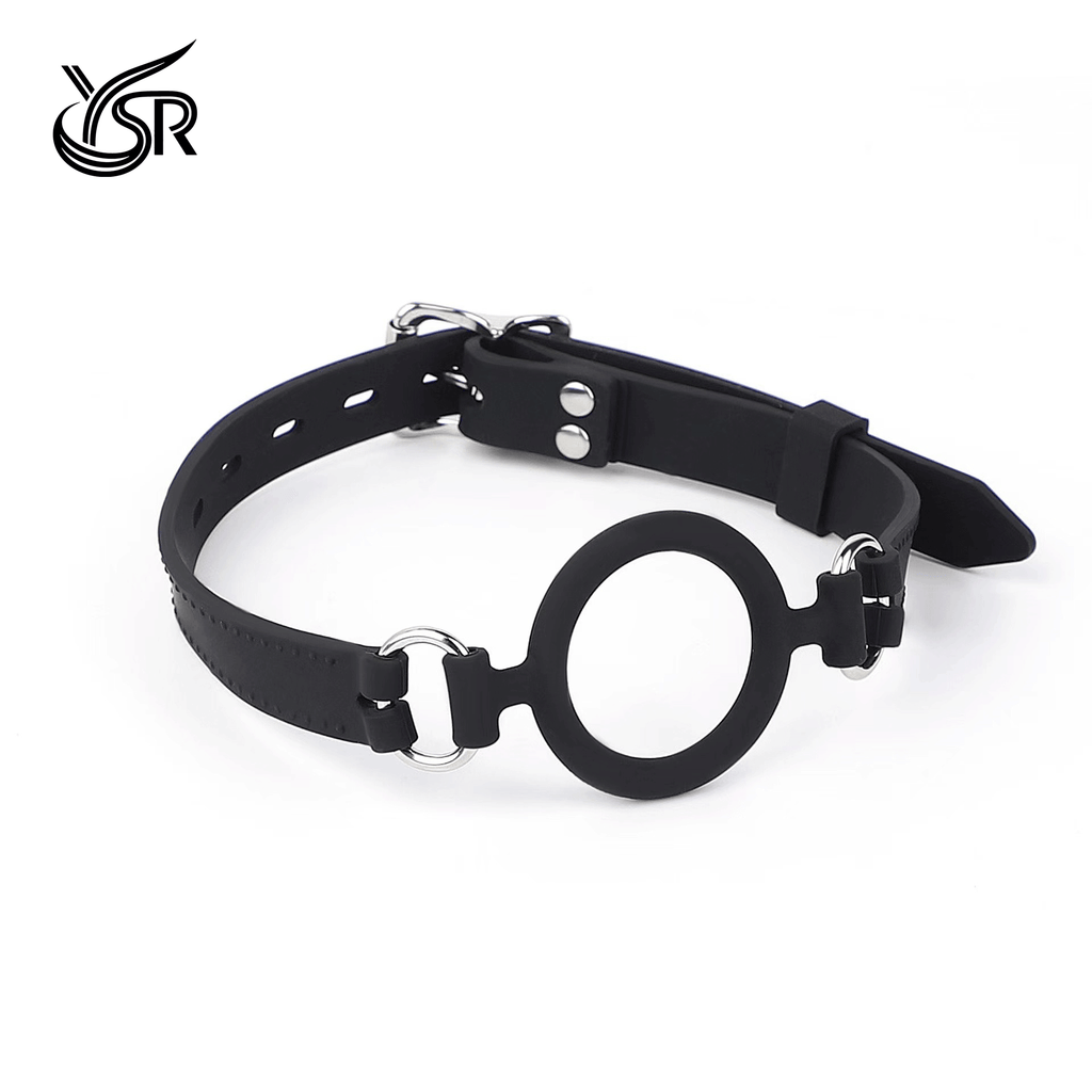 YSR High end silicone mouth ball and leather plug ball