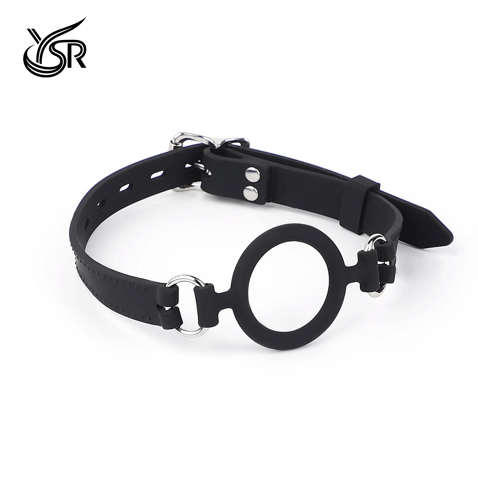 YSR High end silicone mouth ball and leather plug ball
