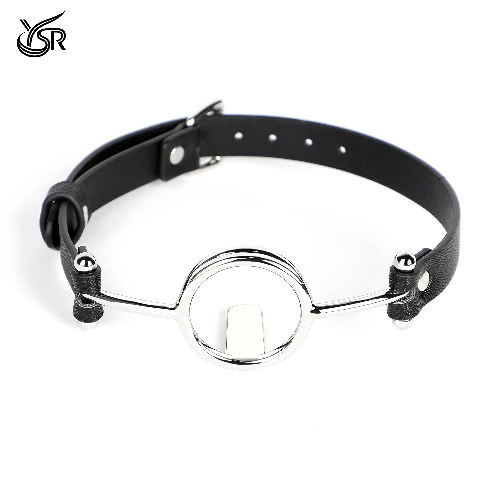 YSR High end silicone mouth ball and leather plug ball