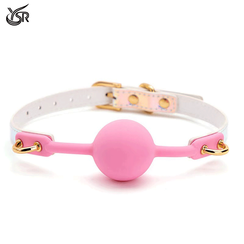 YSR High end silicone mouth ball and leather plug ball