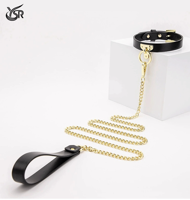 YSR leather collar, premium necklace, women's black choker traction chain