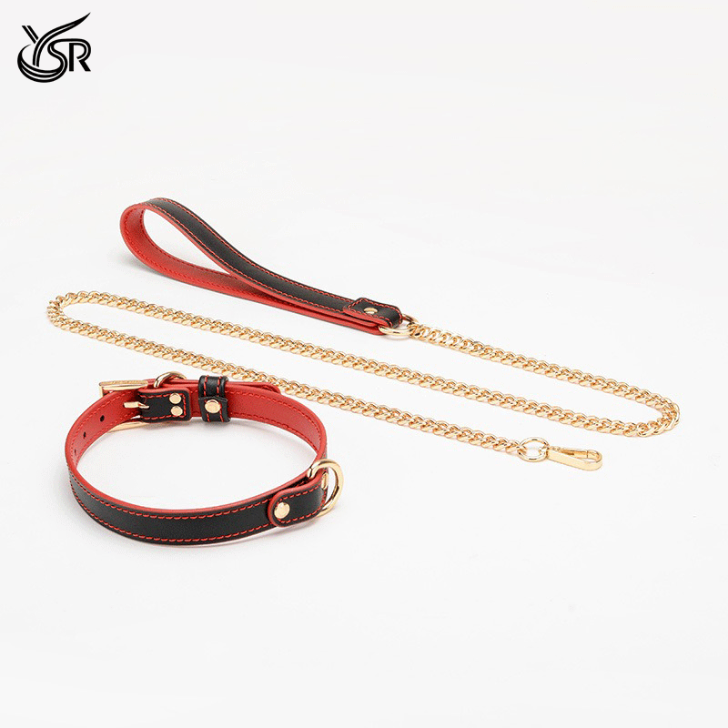YSR leather collar, premium necklace, women's black choker traction chain