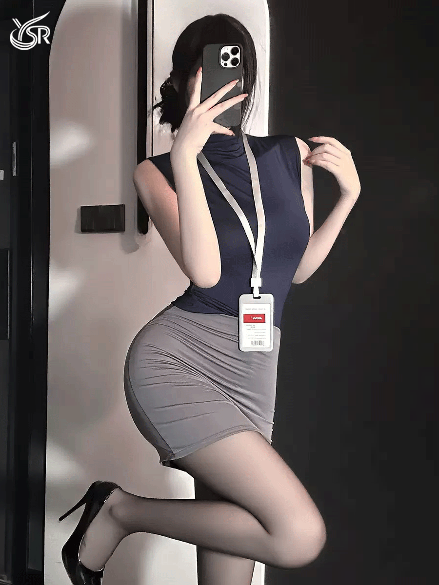 Sexy Secretary Bag Hip Dress Hot Queen OL Uniform Slimming Dress Fun Mood Nightclub Pure Desire Date Dress